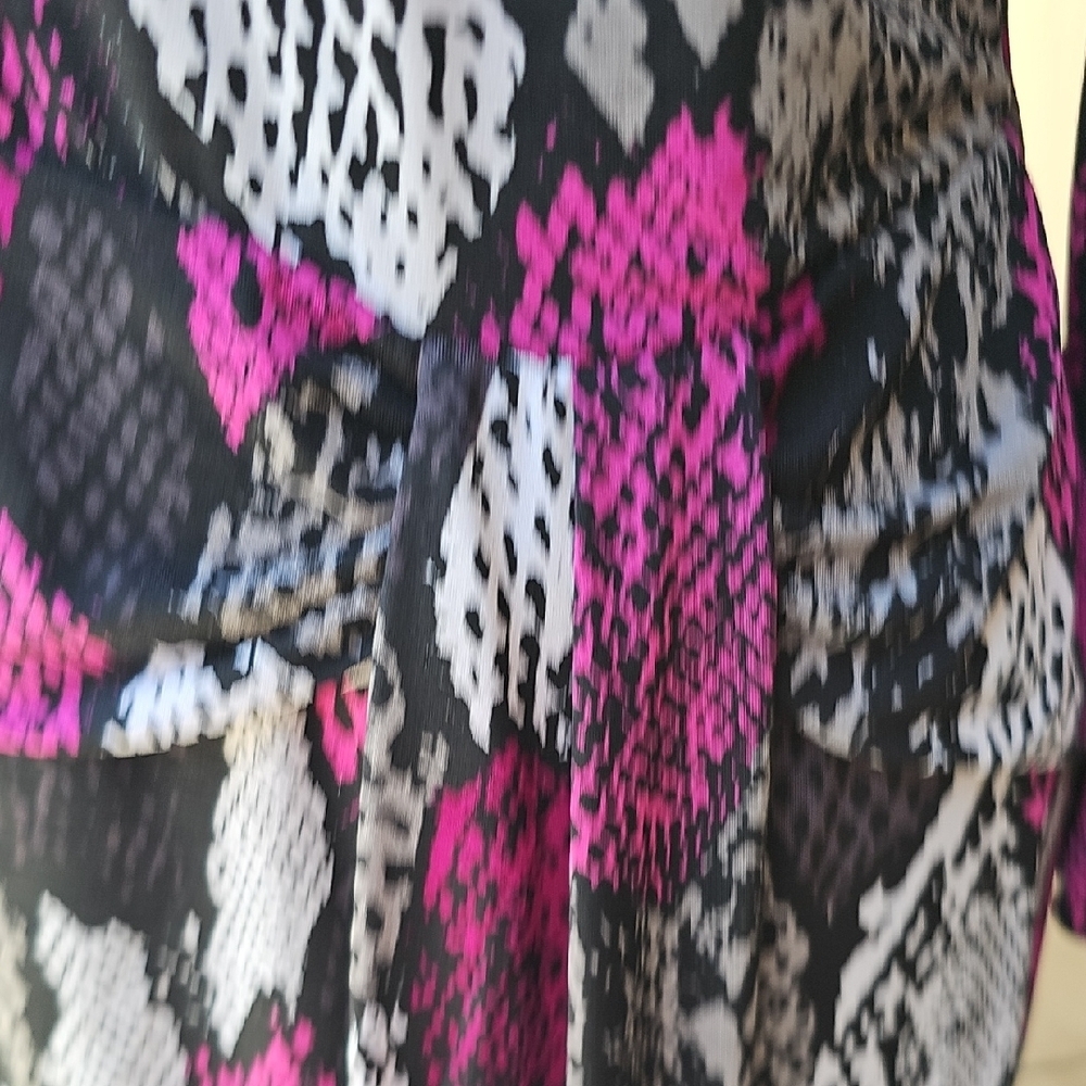 Nine West Black and Pink Sheath Dress Long Sleeve Crew Neck size 2 - Picture 4 of 15